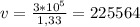 v=\frac{3*10^5}{1,33} =225564