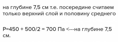 Задание 1: В стеклянном сосуде находится один над другим три слоя несмешивающихся жидкостей: бензина