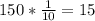 150 *\frac{1}{10} = 15