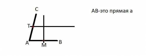 Начерти угол ВАС, равный 80. На стороне АС отметь точку М. Проведи через точку М прямую а, параллель