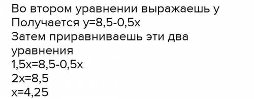 Знайди точку перетину графіків, заданих формуламиy=1,5x і 2y+1x=36, без побудови.​