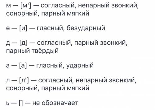 Звукобуквенный анализ слова медаль Запишите в столбик *(0_0)*