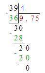 39:4 (написать столбиком)​