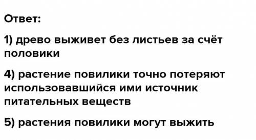 Можно провести эксперимент если с дерева несущего несущего Поливику срезать листья что будет