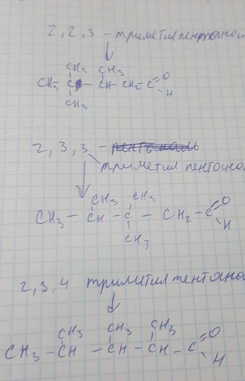 Запишите два гомолога с названиями для 2,2,3-триметилпентаналь