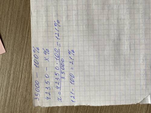 вкладник поклав у банк 35000 грн під деякий відсоток річних . Через два роки на його рахунку стало 4