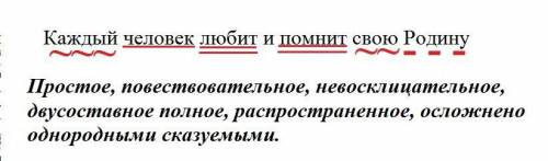 Каждый человек любит и помнит свою Родину синтаксический разбор подпишусь и поставлю лайк много ​