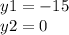 y1 = - 15 \\ y2 = 0