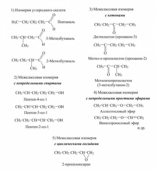 Написать изомеры C5H10O