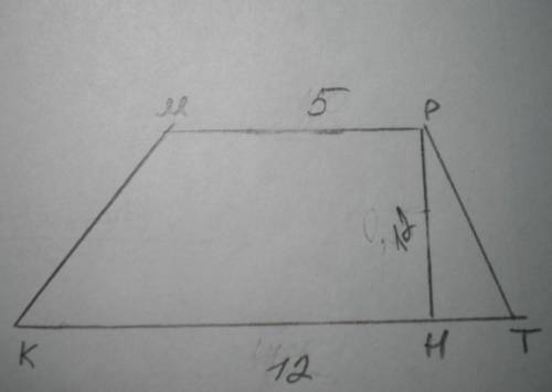 Основи трапеції дорівнюють 5 м і 10 м, а висота дорівнює 10 м. Обчисли площу трапеції.​