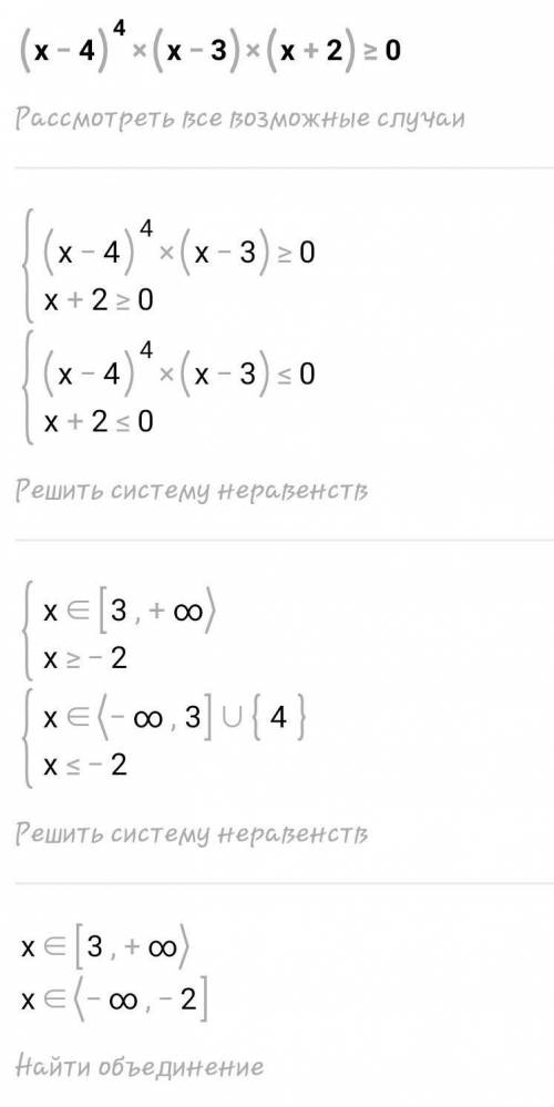 (х-4)^2 (х-3)(х+2)>0​