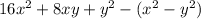 16x {}^{2} + 8xy + y {}^{2} - (x {}^{2} - y {}^{2} )