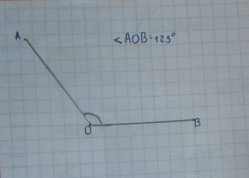 Побудуйте кут АВС який дорівнює 125 градусів