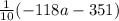 \frac{1}{10} ( - 118a - 351)