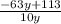 \frac{-63y+113}{10y}