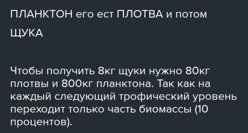 ТЕКСТ ЗАДАНИЯ 1.Составь экологическую пирамиду: Какое количество планктона в килочтобы в водоеме выр