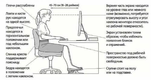 8. Расстояние между глазами и экраном монитора должно быть не менее сколько сантиметров