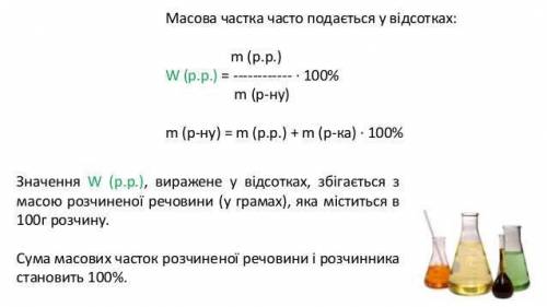 Масова частка розчиненої речовини в розчині визначається в-​