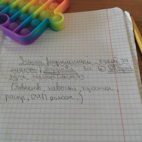 Синтаксический разбор предложения: Ученый ,окрыленный какой то мечтой, обдумал все и выбрал путь пис