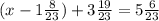 (x - 1 \frac{8}{23} ) + 3 \frac{19}{23} = 5 \frac{6}{23}