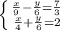 \left \{ {{\frac{x}{9}-\frac{y}{6} =\frac{7}{3} } \atop {\frac{x}{4}+\frac{y}{6} =2}} \right. \\