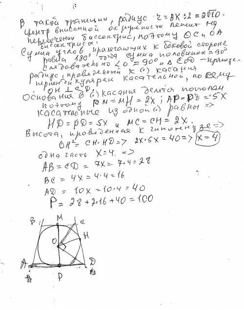 Найдите периметр трапеции