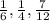 \frac{1}{6}, \frac{1}{4}, \frac{7}{12}\\