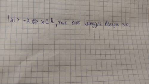 Розв’яжіть нерівність ІхІ > —2 А) х- будь-яке число; Б) |х| > — 2;В)|х| > 0;Г) |х| > 2.​