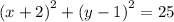 ( {x + 2)}^{2} + ( {y - 1)}^{2} = 25