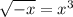 \sqrt{-x} =x^3