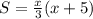 S=\frac{x}{3} (x+5)