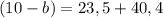 (10-b)=23,5+40,4