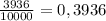 \frac{3936}{10000}=0,3936