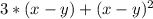 3*(x-y)+(x-y)^2