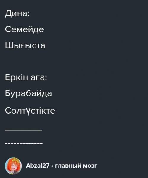 5. Диалогті қайталап тыңда. Кестені толтыр. Қай қалада тұрады? Қай аймақта тұрады? Солтүстікте Бураб