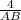 \frac{4}{AB}