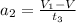 a_{2}=\frac{V_{1}-V}{t_{3}}