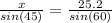 \frac{ x }{sin(45)} = \frac{25.2}{sin(60)}