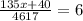 \frac{135x + 40}{4617} = 6