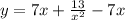 y = 7x + \frac{13}{ {x}^{2} } - 7x