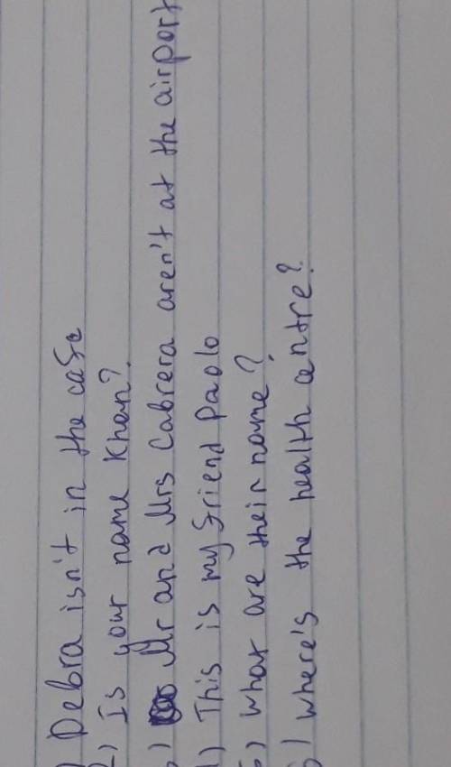 A) complete the sentences with positive froms or be . Use contraction 1) I ___ Sonia D`Angelo 2) The