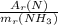 \frac{A_{r} (N)}{m_{r}(NH_{3} ) }