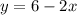 \displaystyle y=6-2x