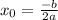 x_0 = \frac{ - b}{2a}