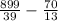 \frac{899}{39} - \frac{70}{13}