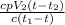 \frac{cpV_{2}(t - t_{2})}{c(t_{1}-t) }