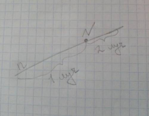 дана прямая n и точка N, лежащая на ней. на сколько лучей разделяет точка N прямую :(