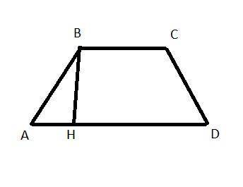 висота рівнобічної трапеції дорівнює 37.Знайдіть кут який утворює висота трапеції пррведена з вершин