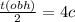 \frac{t(obh)}{2}=4c