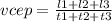 vcep = \frac{l1 + l2 + l3}{t1 + t2 + t3}